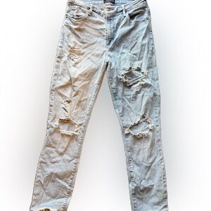 Abercrombie & Fitch Women’s Simone High Rise Ankle Frayed Denim. Size 4 R